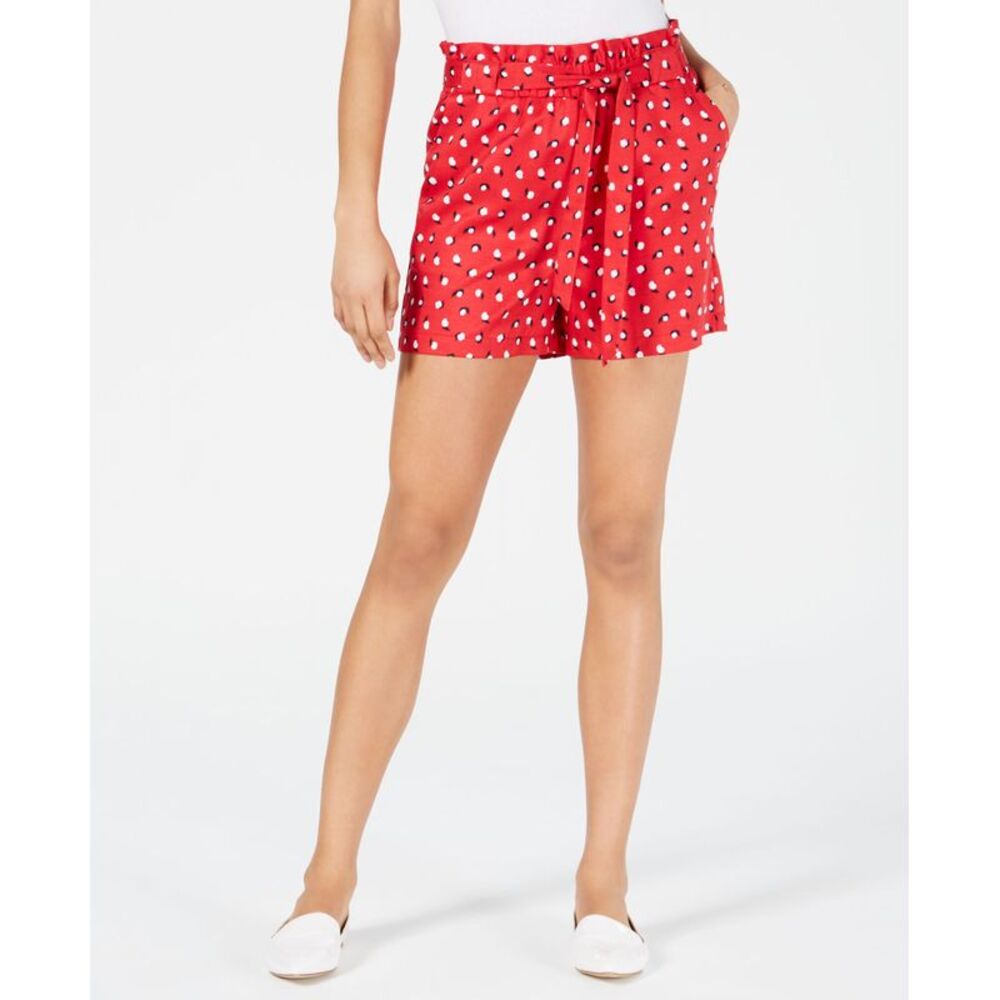 Maison Jules Printed Paper Bag Waist Shorts